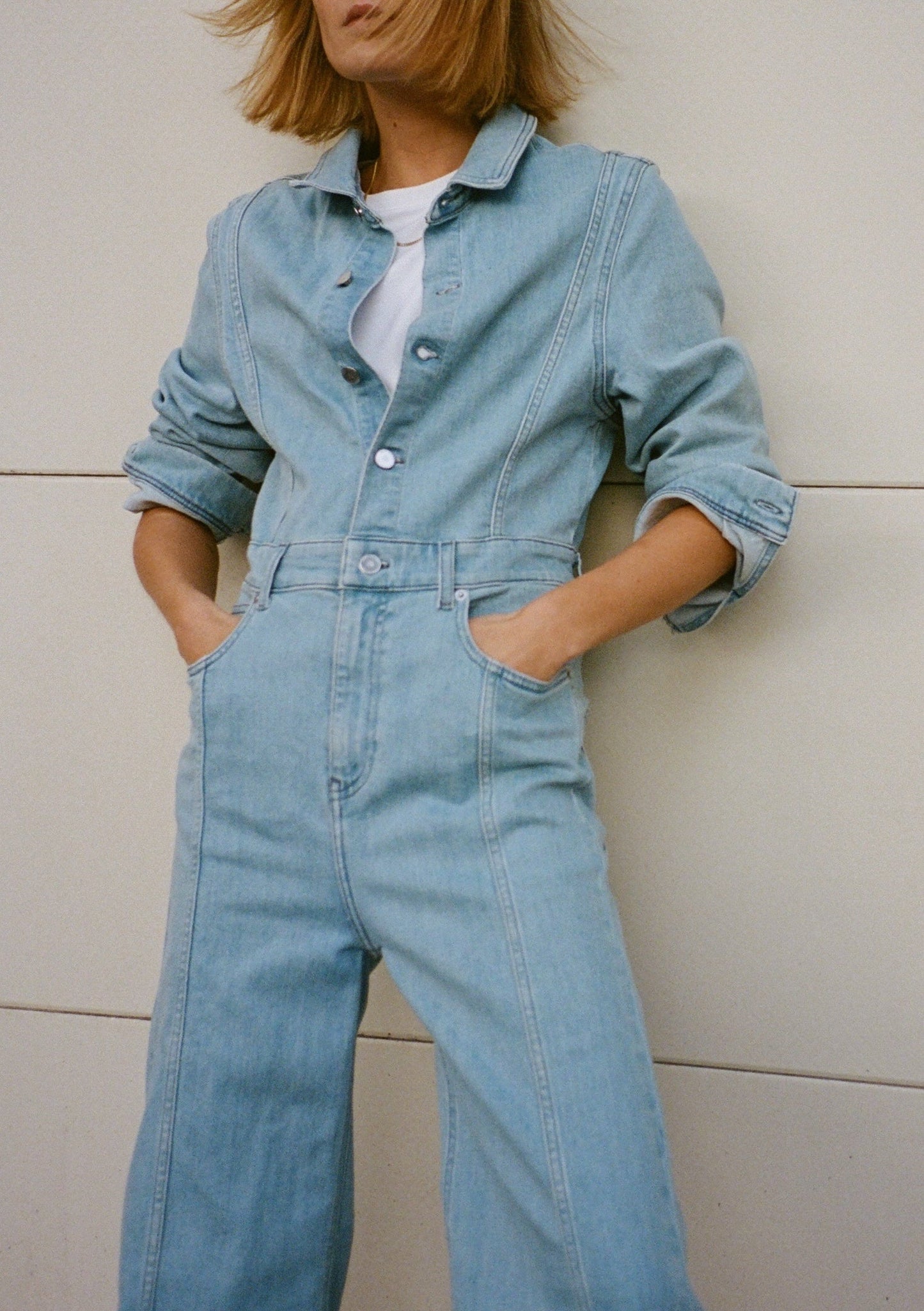 Lauren Denim Jumpsuit s/s - Stone Washed
