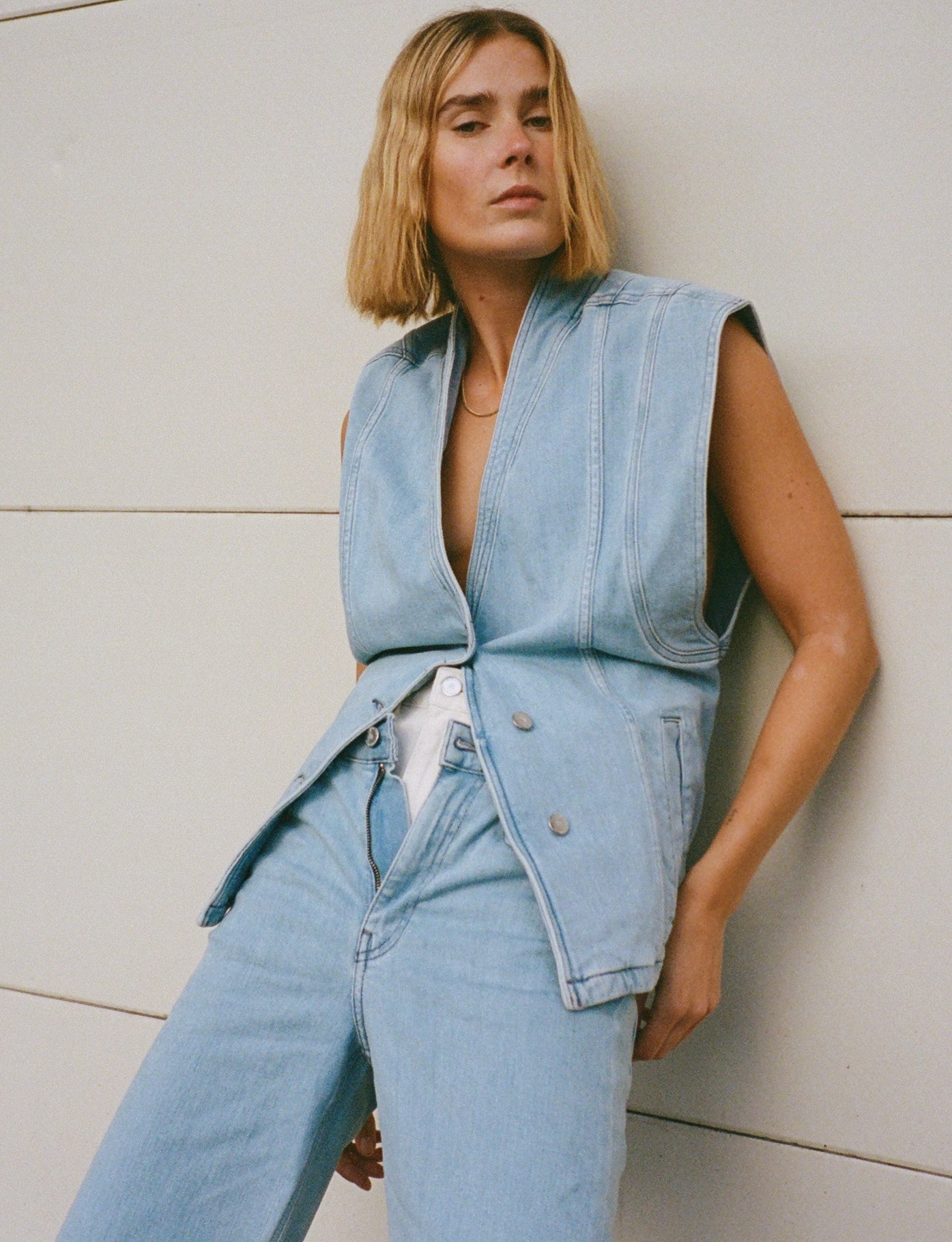 Unni Denim Vest - Stone Washed