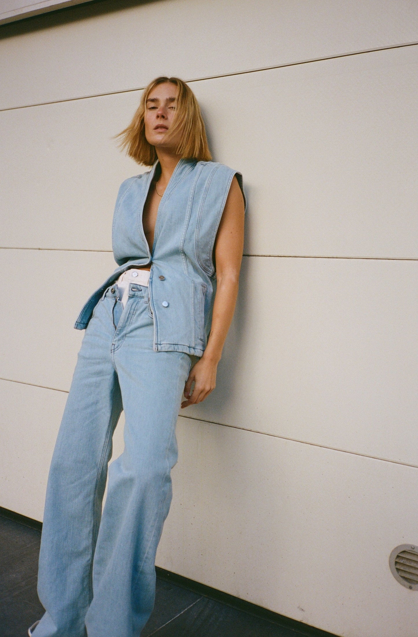 Unni Denim Vest - Stone Washed