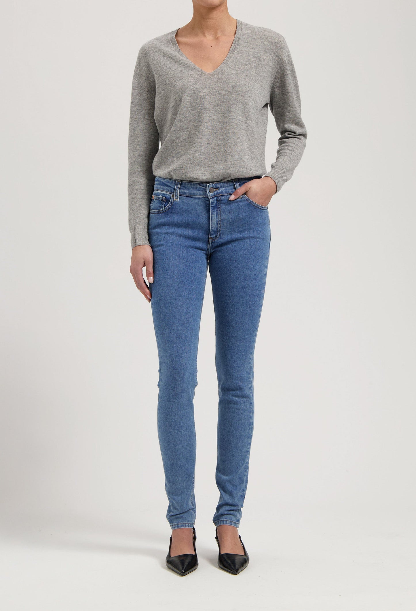Skyler Mid Skinny - Stone Vintage