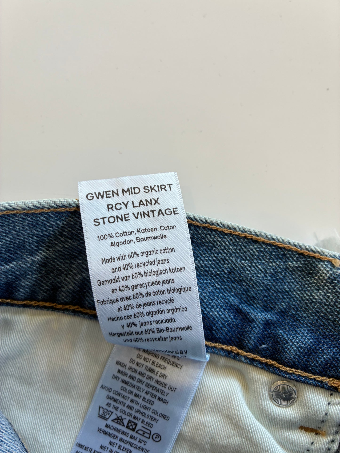 Gwen Mid Skirt - Stone Vintage