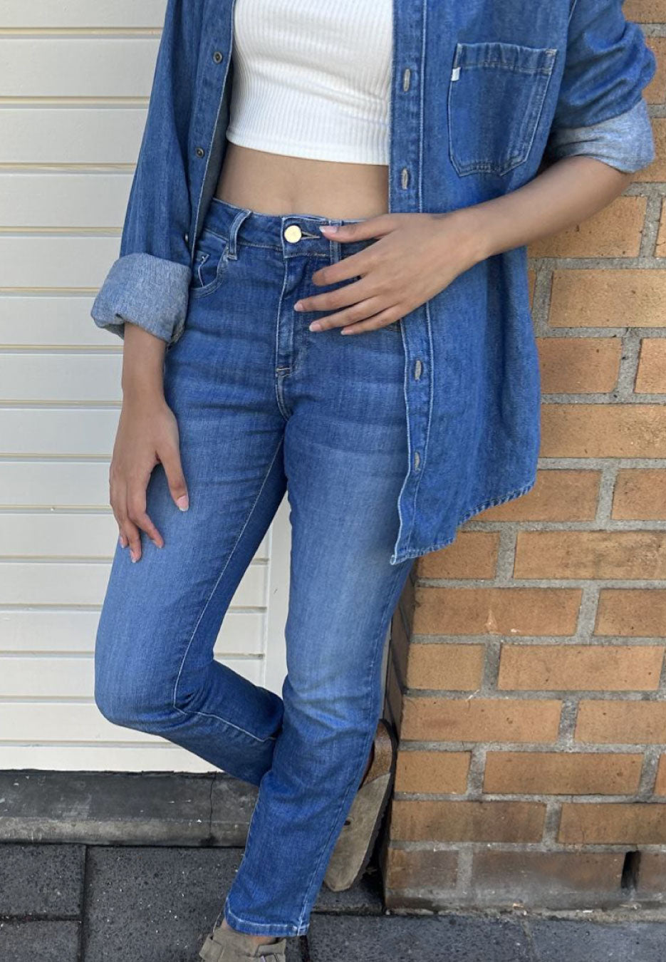 Faye Straight - Authentic Indigo Contrast