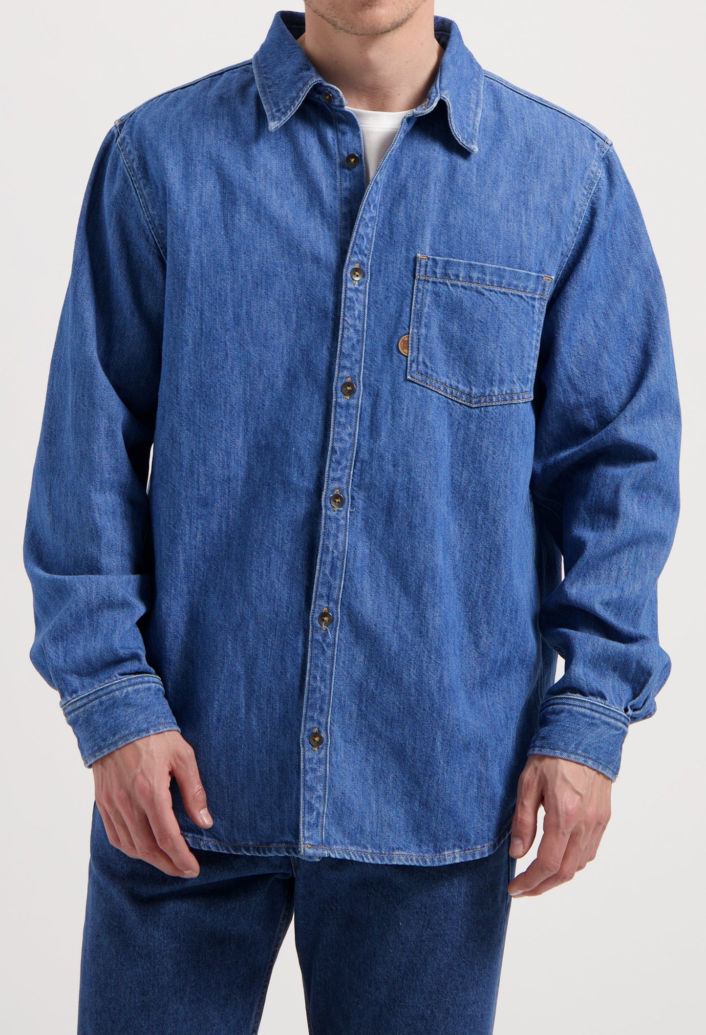 Chris Denim Shirt - Medium Stone