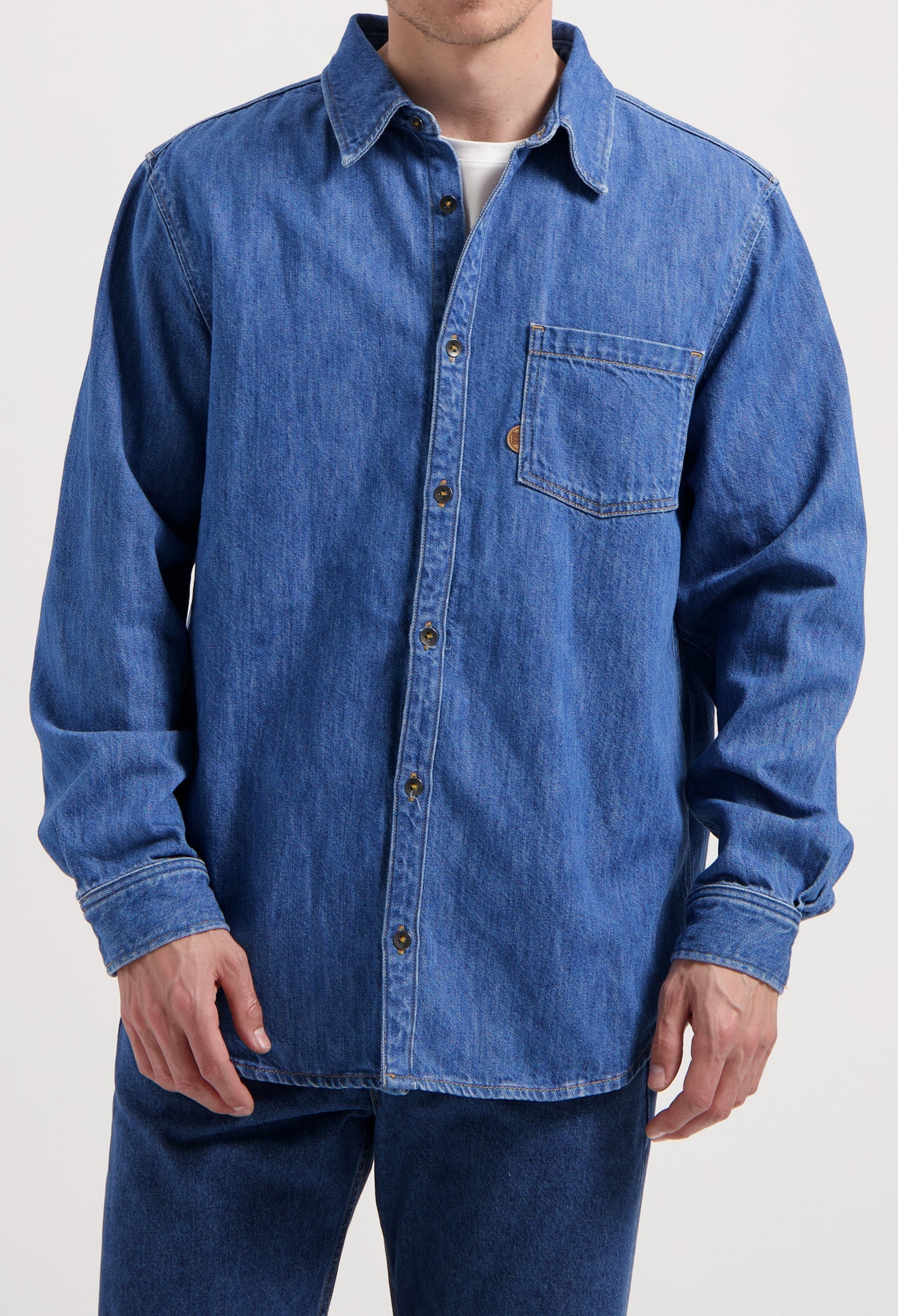 Chris Denim Shirt - Medium Stone