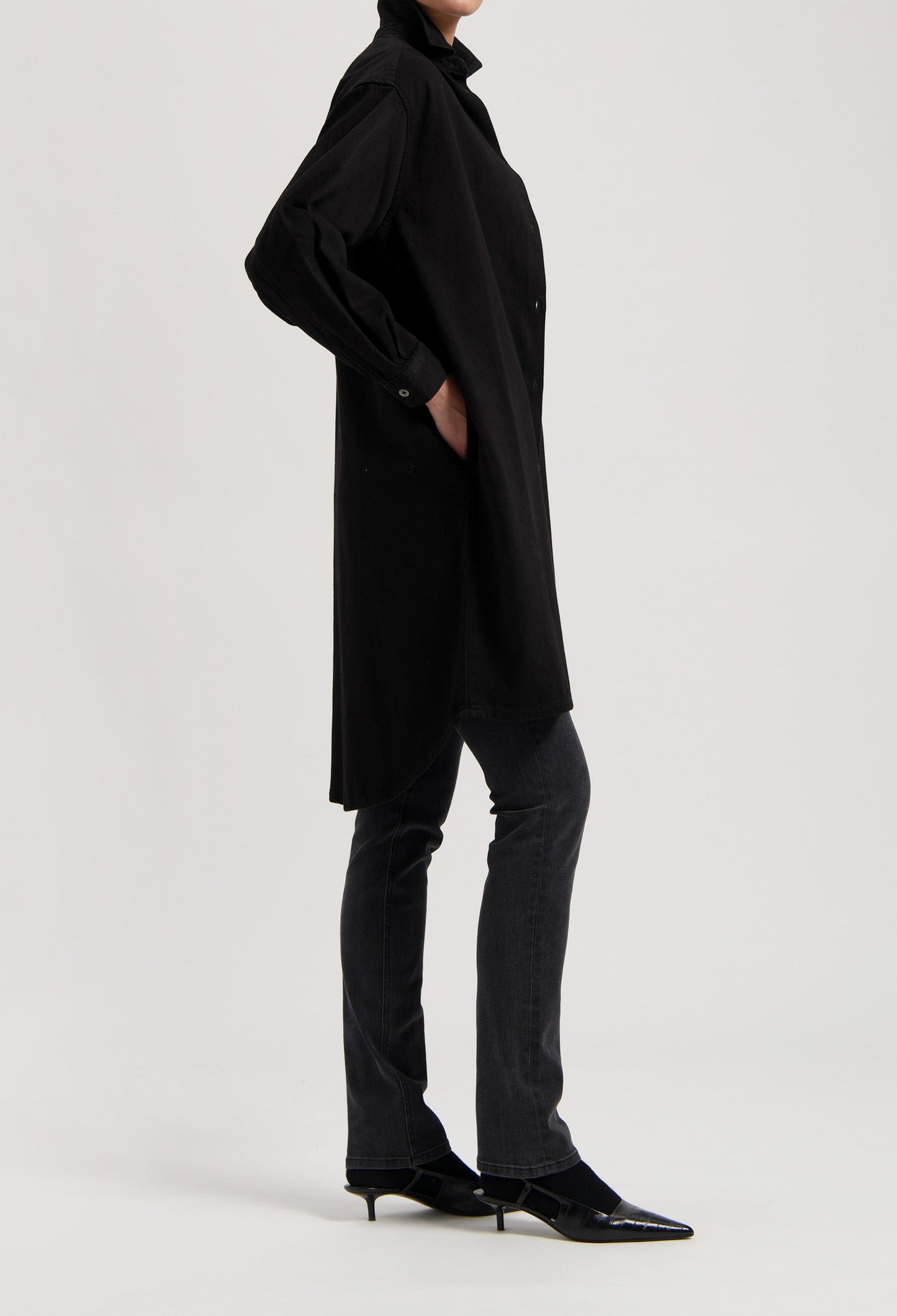 Ella Denim Dress - BlackDip