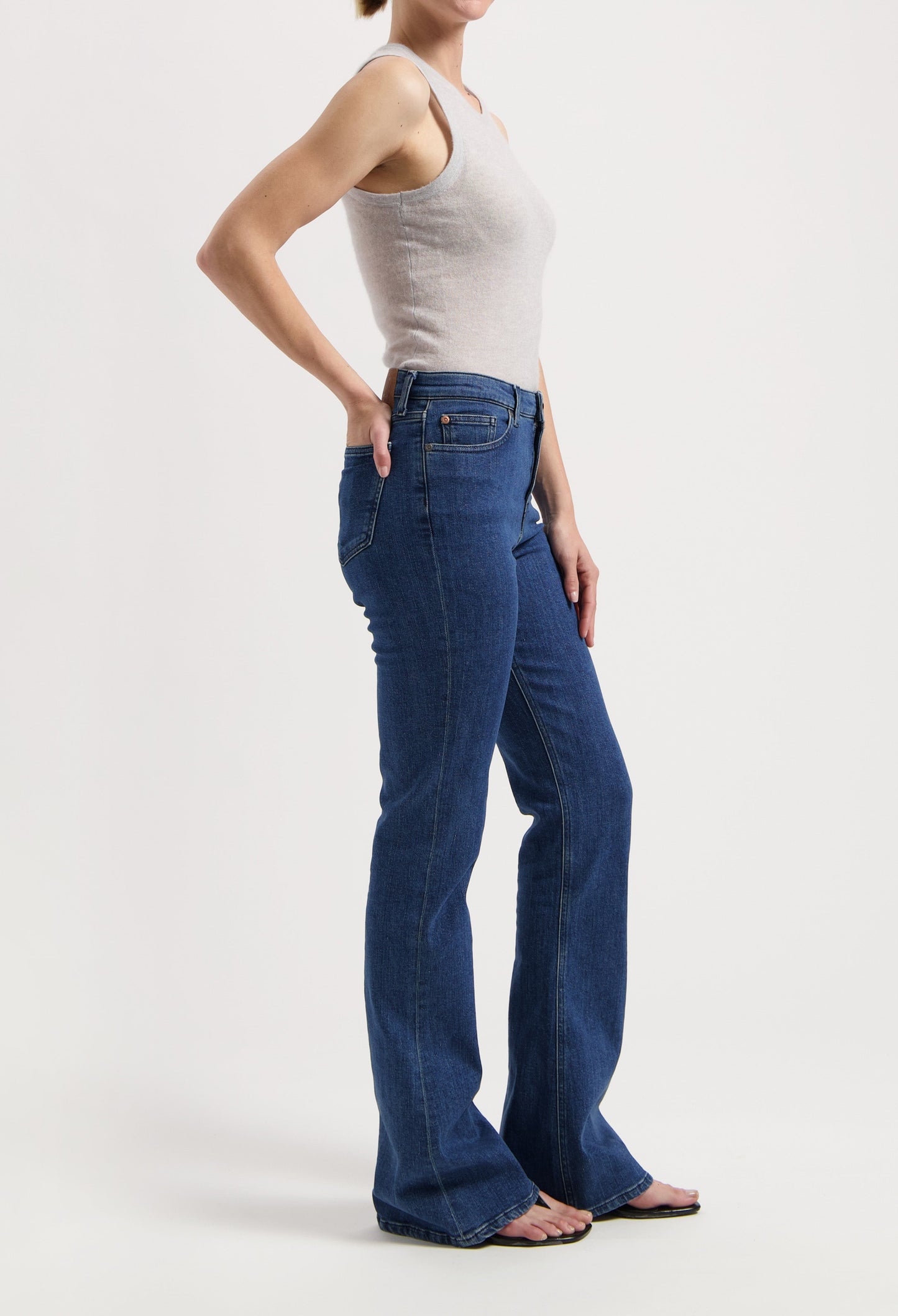 Isy High Flared - Stone Indigo