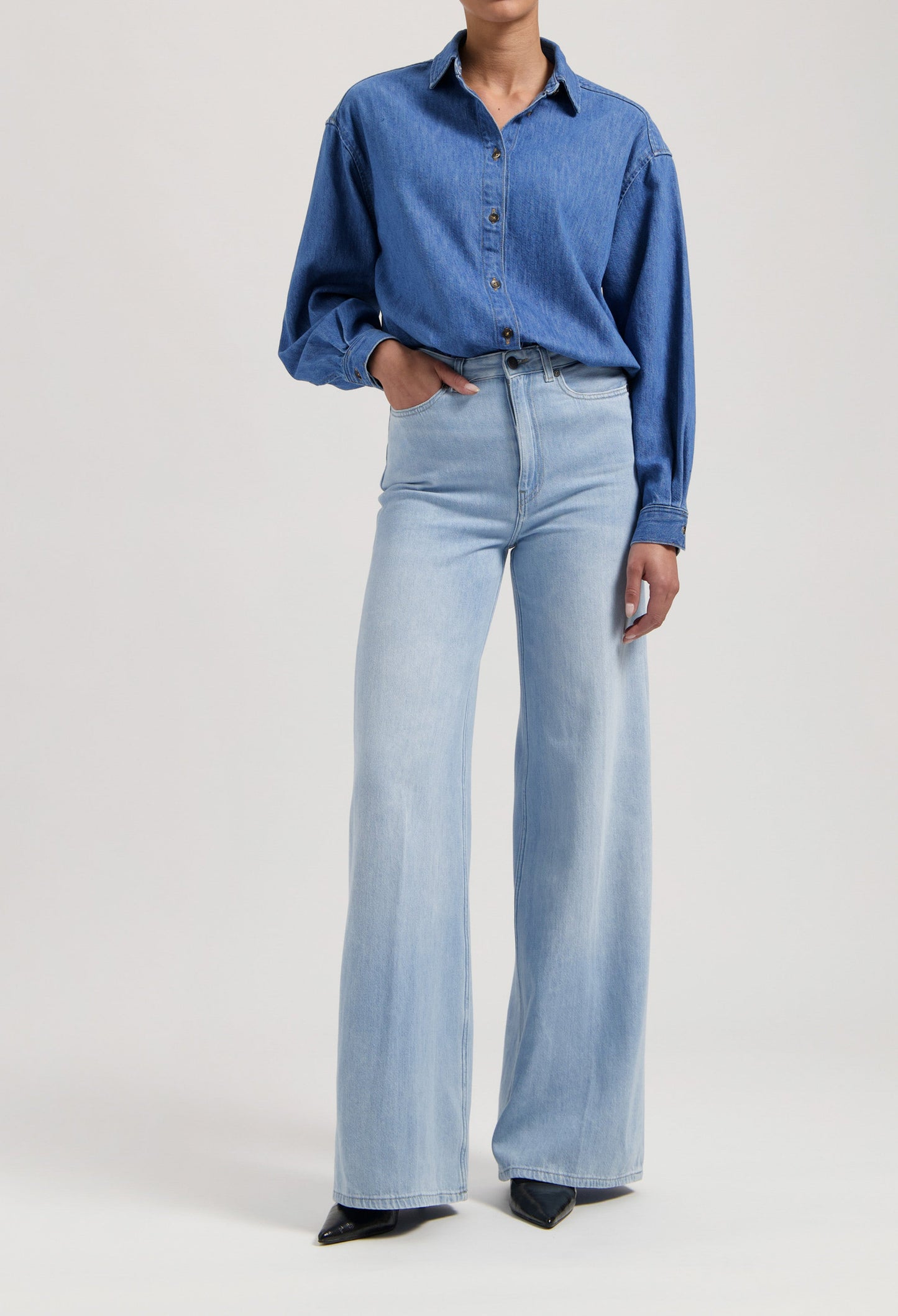 Reese Denim Shirt - Medium Stone
