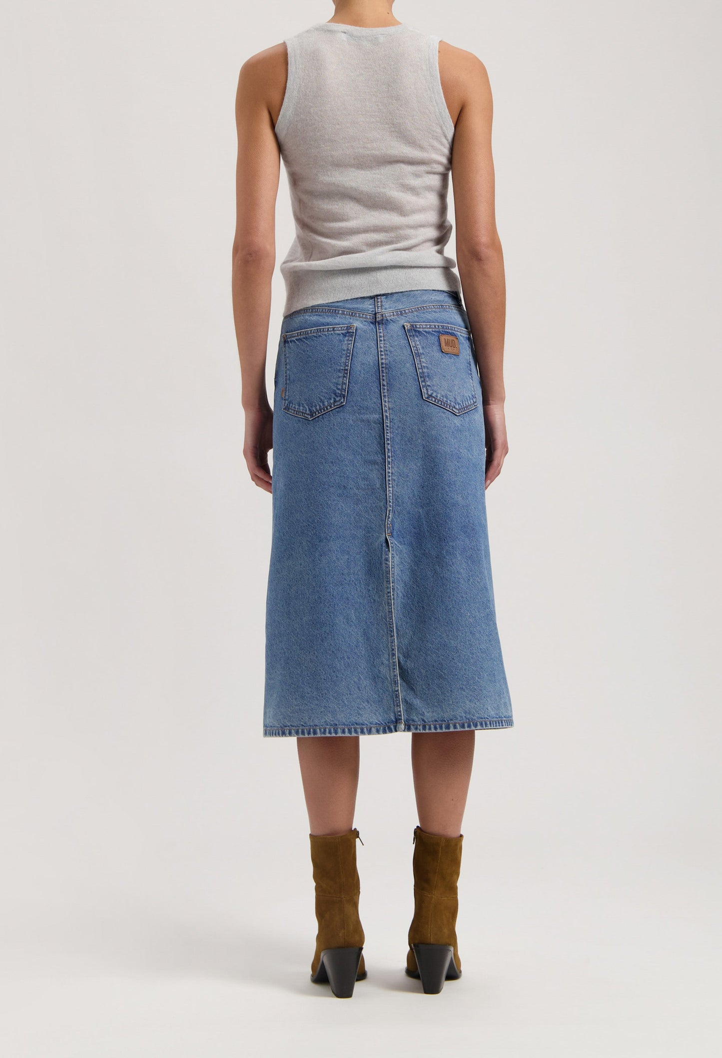 Gwen Mid Skirt - Stone Vintage