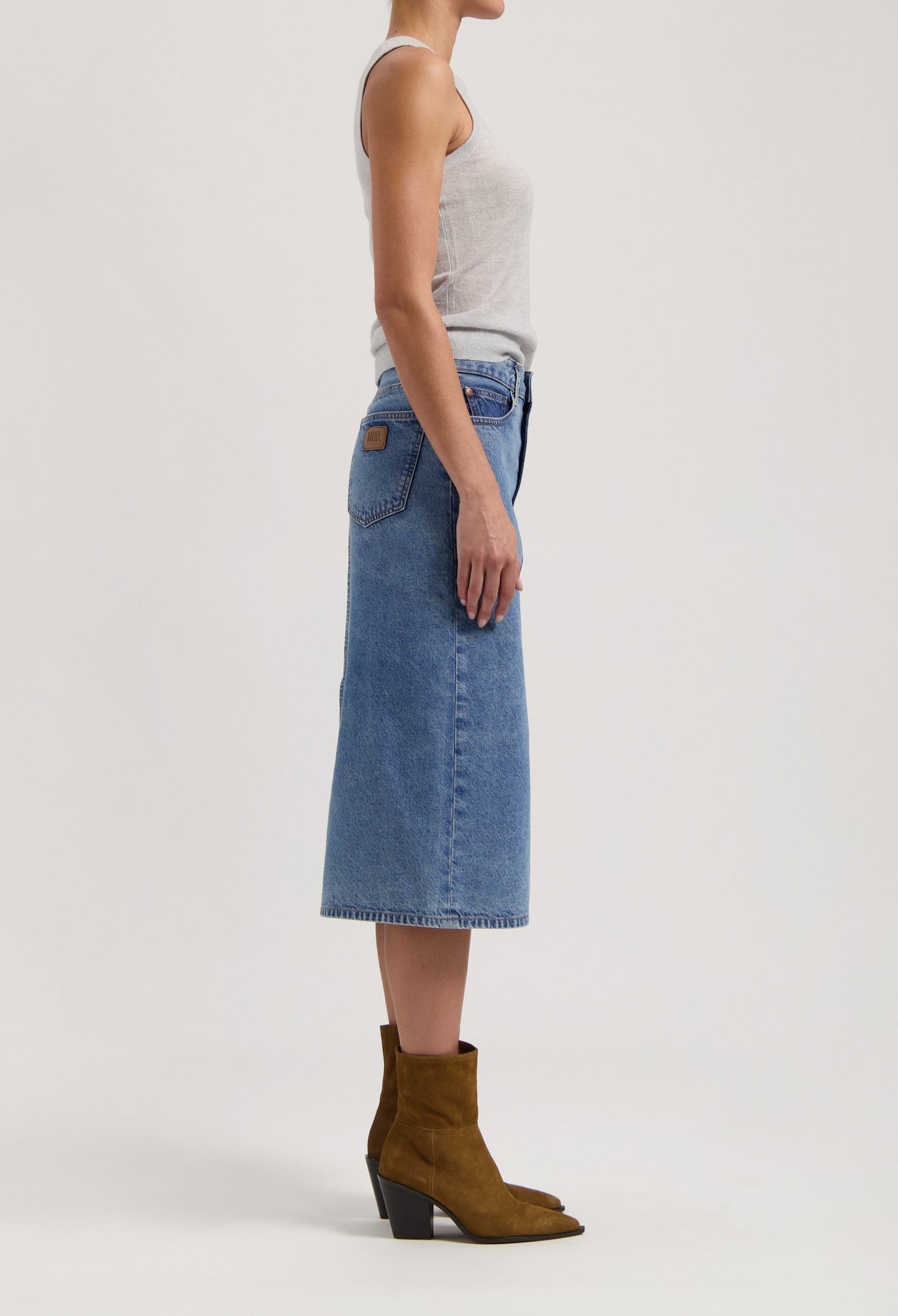 Gwen Mid Skirt - Stone Vintage