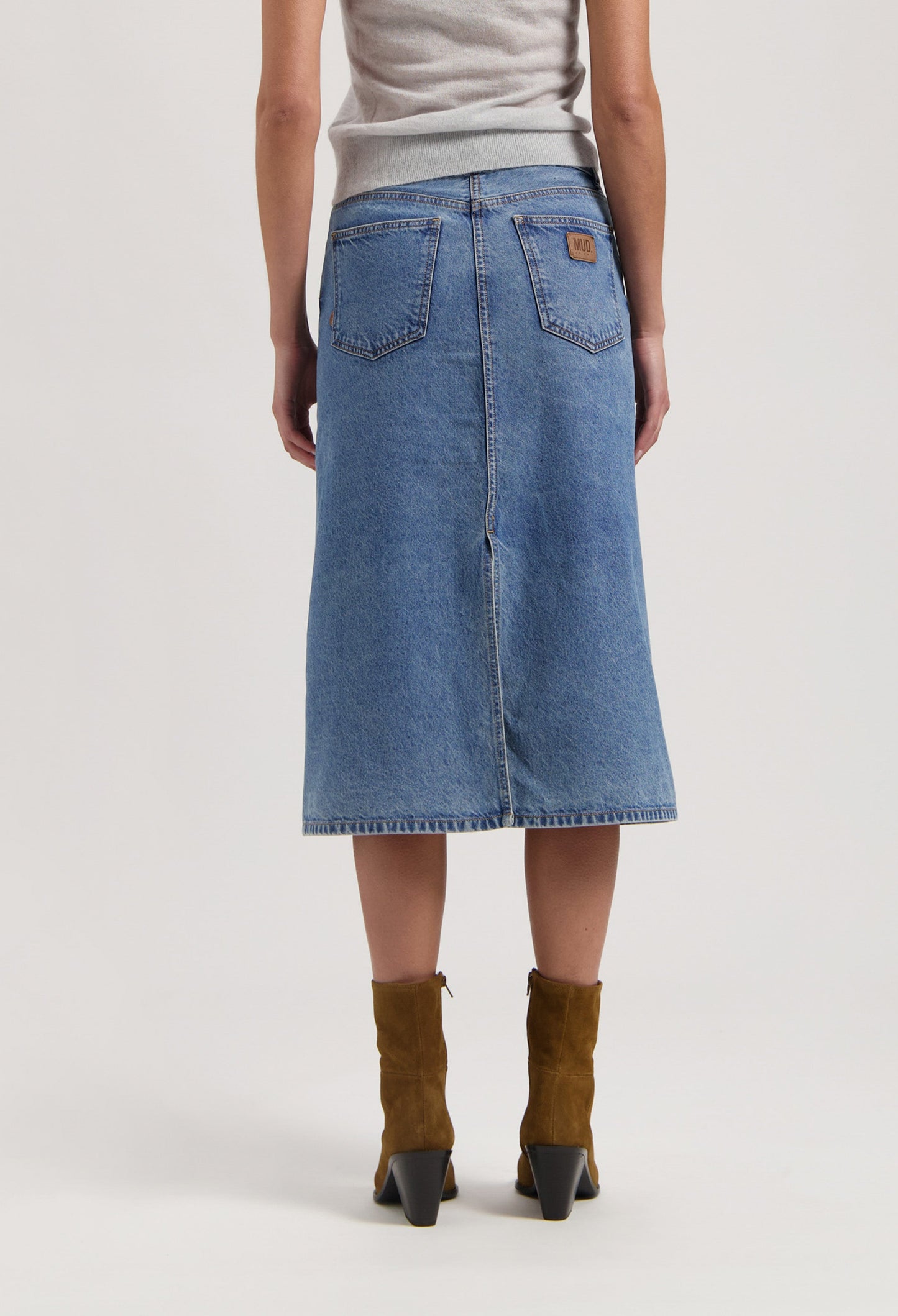 Gwen Mid Skirt - Stone Vintage