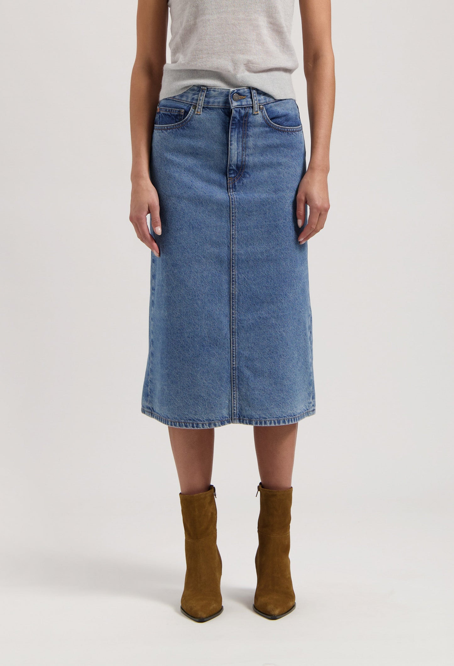 Gwen Mid Skirt - Stone Vintage